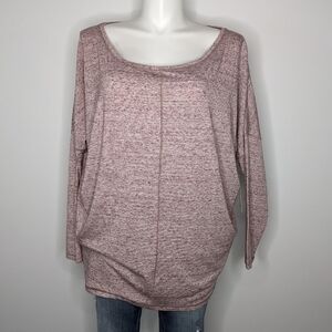 NWT Athleta Essence Flow Top heathered purple long sleeve scoop neck top XL